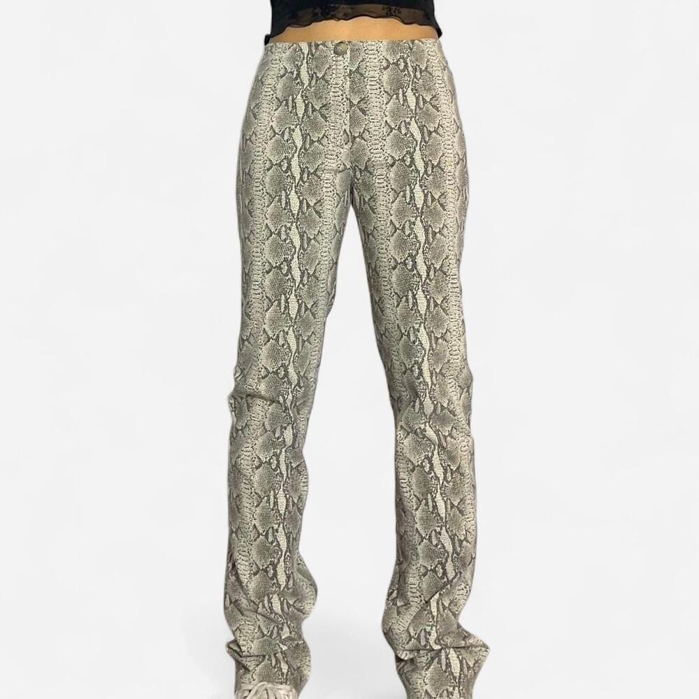 Euro vintage Y2K grey snake print pants